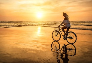 Biking the hard sands of Daytona